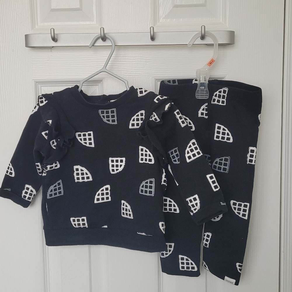 Miles Baby waffle sweat suit